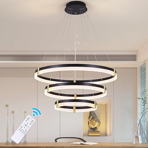 Miniatura 10 de Siittoo Moderna lámpara colgante LED, lámpara LED regulable de 52 pulgadas, lámpara LED moderna en forma de Z de 45 W, lámpara colgante para isla de