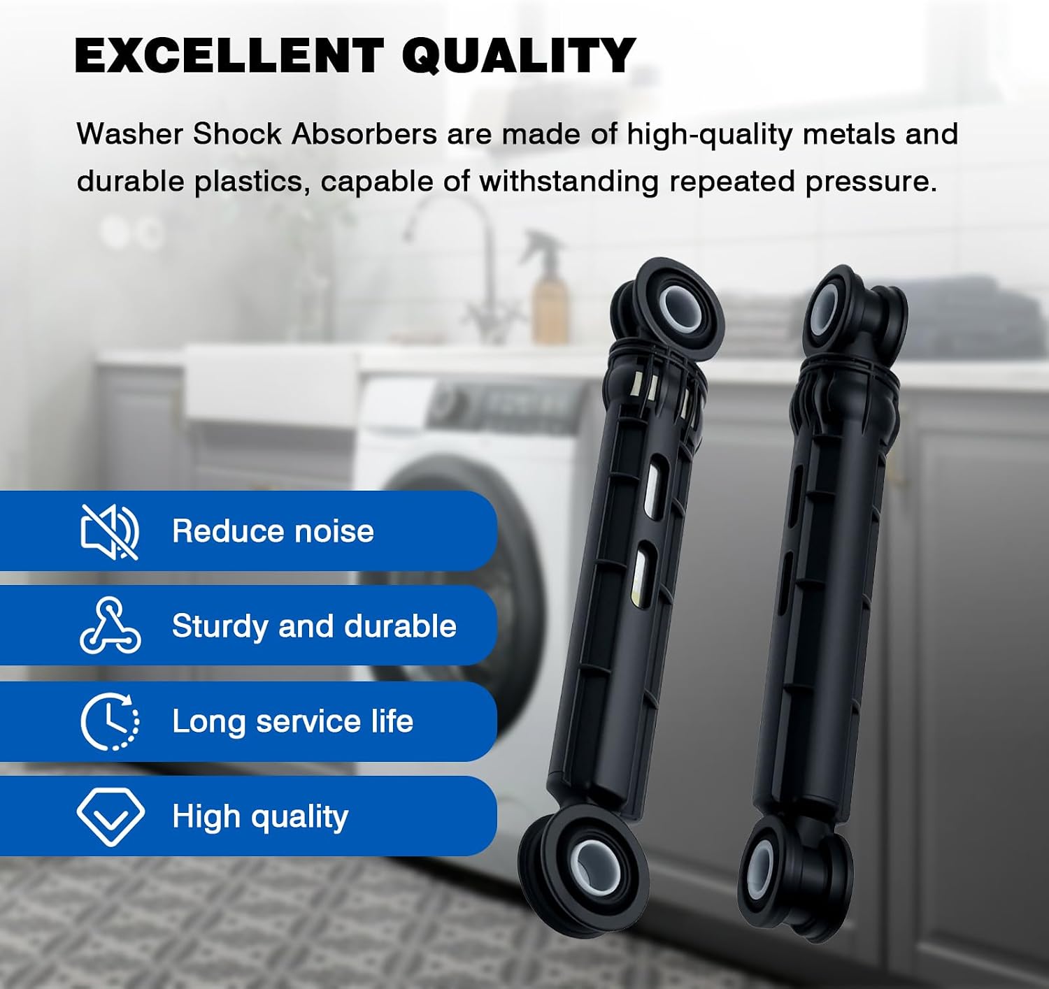 2PCS Washer Shock Absorbers 137412601 Fit for Electrolux White-Westinghouse | Washing Machine Replace for 4451632 AP6031110 PS11765900 EAP11765900 PD00045933 137412601