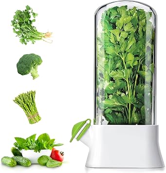 Herb Keeper for Refrigerator - Premium Herb Saver, Keep Cilantro Fresh, Versatile Herb Keeper for Prolonging Freshness of All Herbs