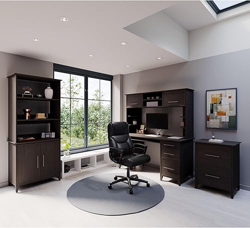 Miniatura 2 de Realspace® Fennington - Silla de cuero con respaldo alto, color negro