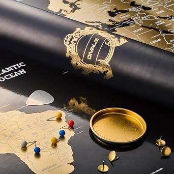 Extra Large Scratch World Map - Scratch World Map Poster - The Best Gift of a Scratch World Map for Travellers - All Accessories Included - Scratch Off World Map