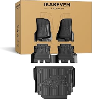 All-Weather Floor Mats & Cargo Liner Fit for 2018-2026 Jeep Wrangler JL Unlimited 4-Door - Custom Fit TPE Floor Liners, Door Sill Guards, Trunk Mat - Full Interior Protection