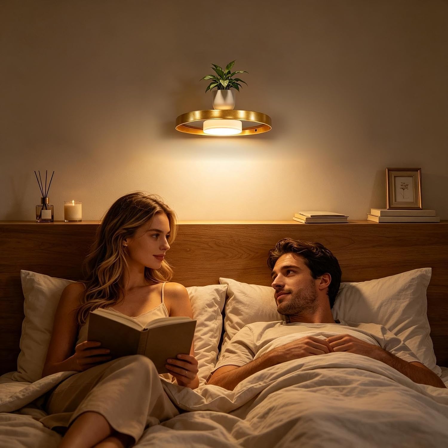 LED Floating Wall Shelf - Modern Wall-Mounted Display with USB Charging image 3