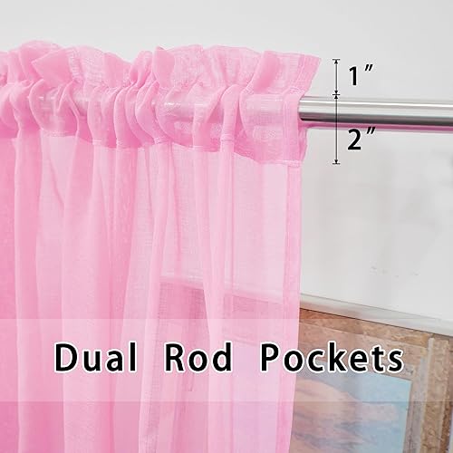 Miniatura 9 de EURZAAR 2 cenefas azules traslúcidas de 18 pulgadas, cortinas de ventana para sala de estar, dormitorio, cocina, mini paneles de cortina cortos