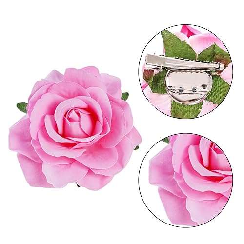 Miniatura 3 de Pinza para el cabello de rosas, 4 pinzas de tela con flores de rosas, tocados mexicanos para mujeres, niñas, bodas, fiestas, día de la madre (2