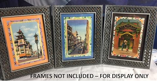 Miniatura 6 de San Francisco, California Unique Set of Handmade Chinatown Greeting Cards - Vintage 1930s Antique Linen Postcards Original