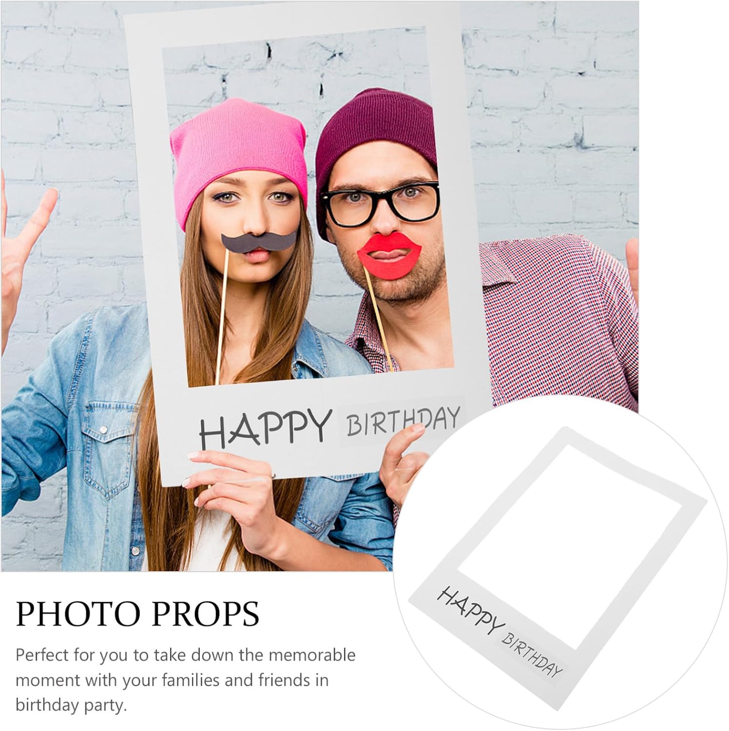 VALICLUD Happy Birthday DIY Picture Frame Cutouts Fun Photo Booth Props for Birthday Party Compact Lightweight Photo Props for Memorable Moments for Celebrating with Family