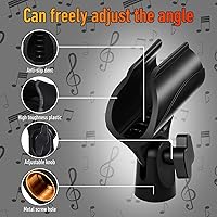 Vista 3 de 2 soportes para micrófono, soporte universal para micrófono, clip de micrófono ajustable, soporte de micrófono para soporte de micrófono, clip