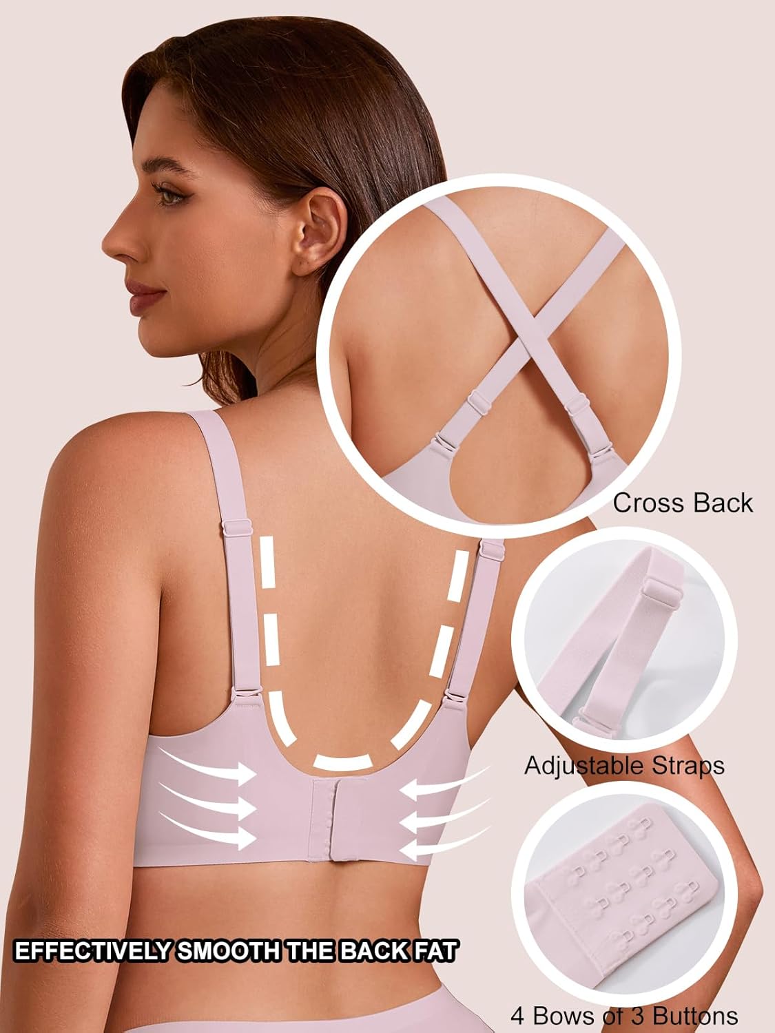 COCOMARTS Jelly Bras for Women No Underwire Push Up Deep V Mesh Comfort T Shirt Bralette Wireless Seamless Everyday Bra - Image 5