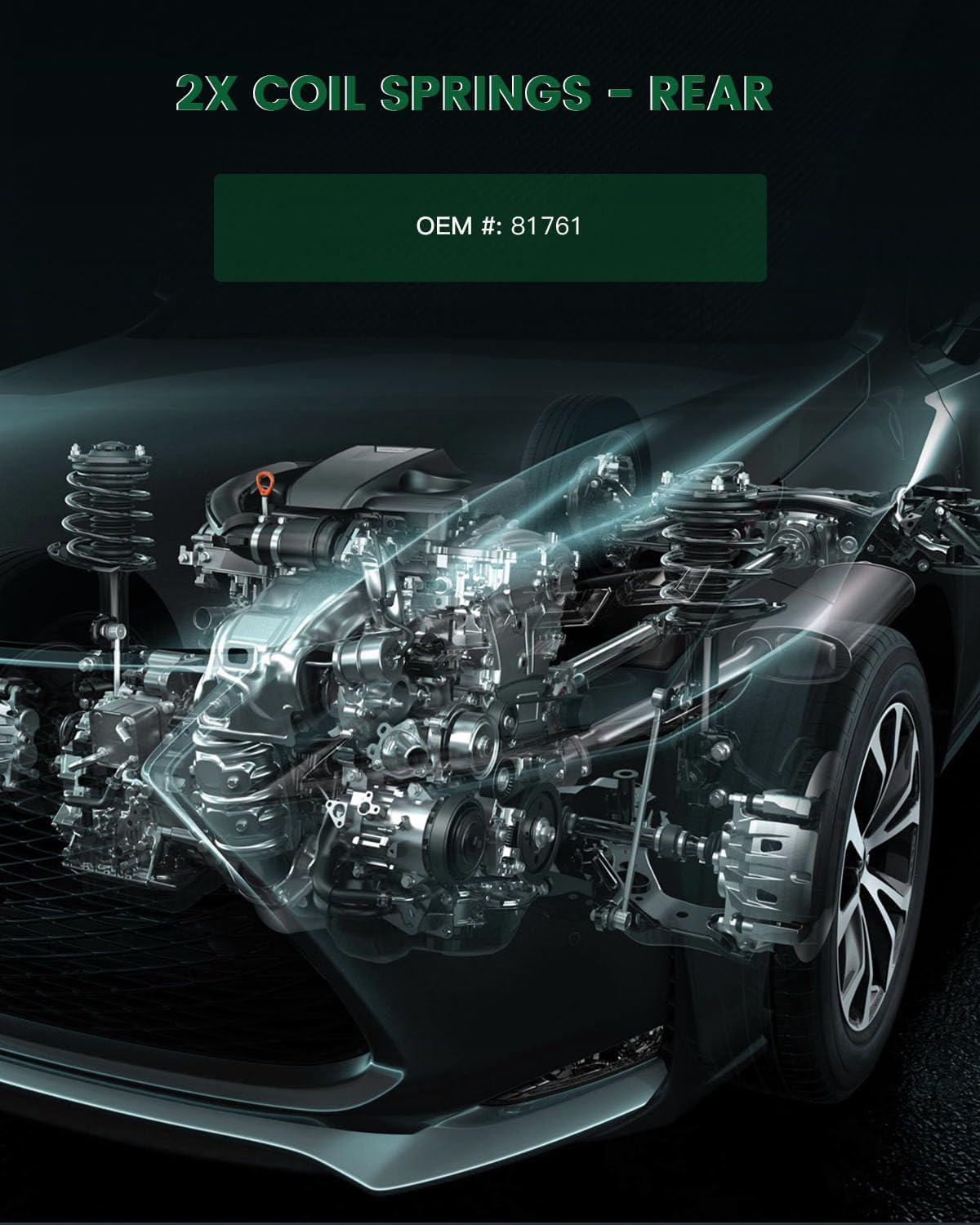 SCITOO 81761 Coil Springs, 2Pcs Rear Suspension Coil Springs Set Compatible with 2013-2016 for Nissan for Pathfinder