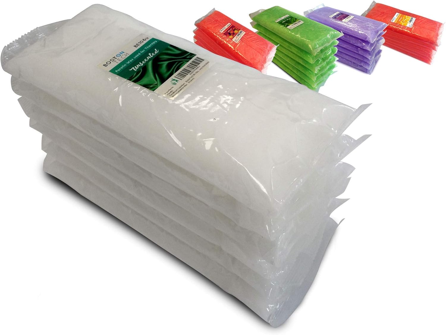 Boston Tech BE-106U,Paquete de 6 bloques de Cera de parafina sin aroma para tratamiento de manos y pies. Tratamiento para artritis y dolores musculares