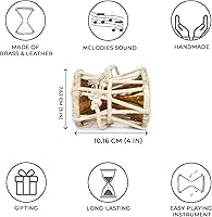 Vista 3 de De Kulture - Instrumentos de percusión musical tradicional india de latón Damroo (Mini), tambor hecho a mano, 3 x 4 pulgadas (DH)
