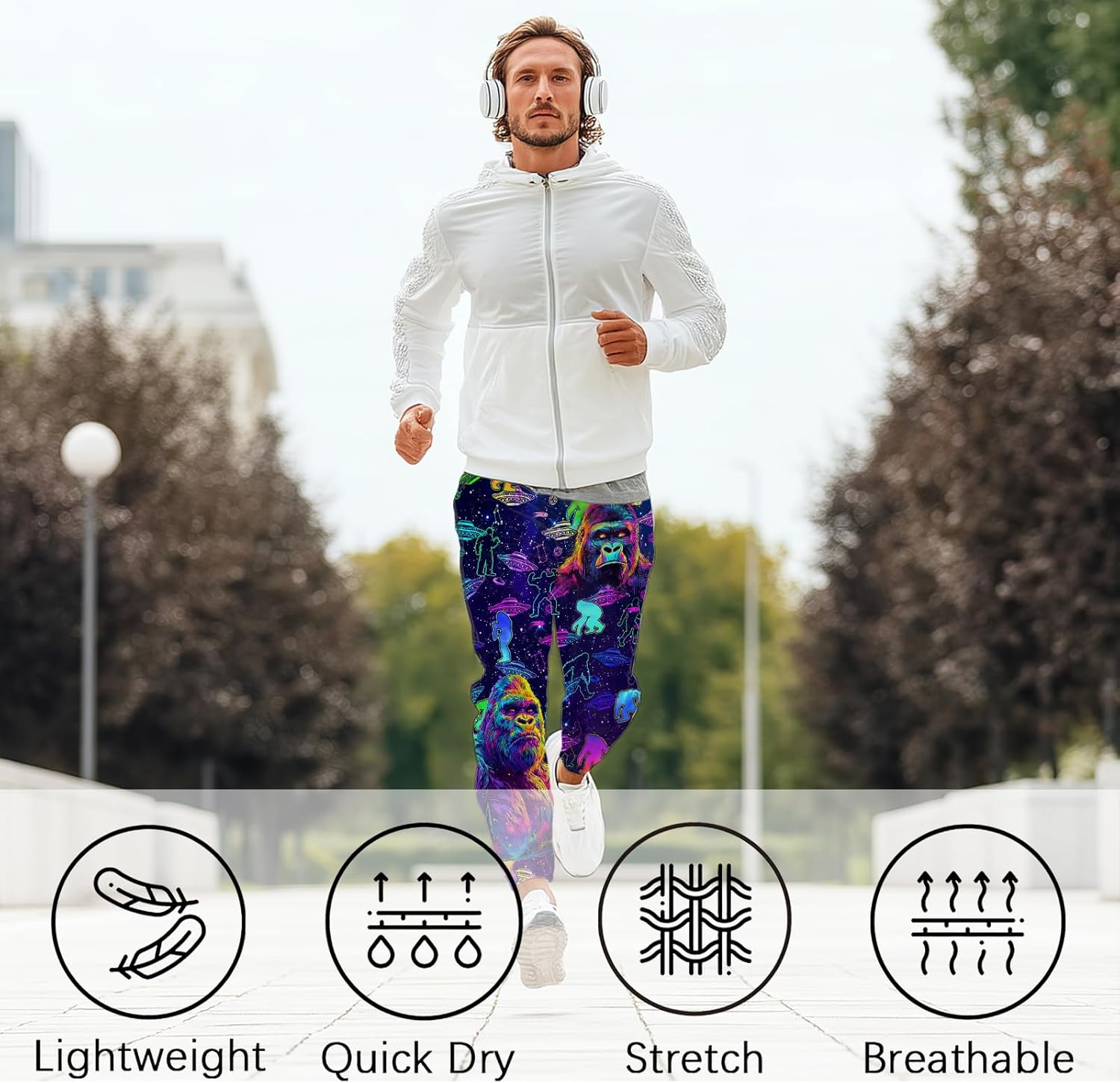 Men's Jogger Pants Funny Sweatpants Warm Cozy Workout Track Pants with Pockets Drawstring - Image 6