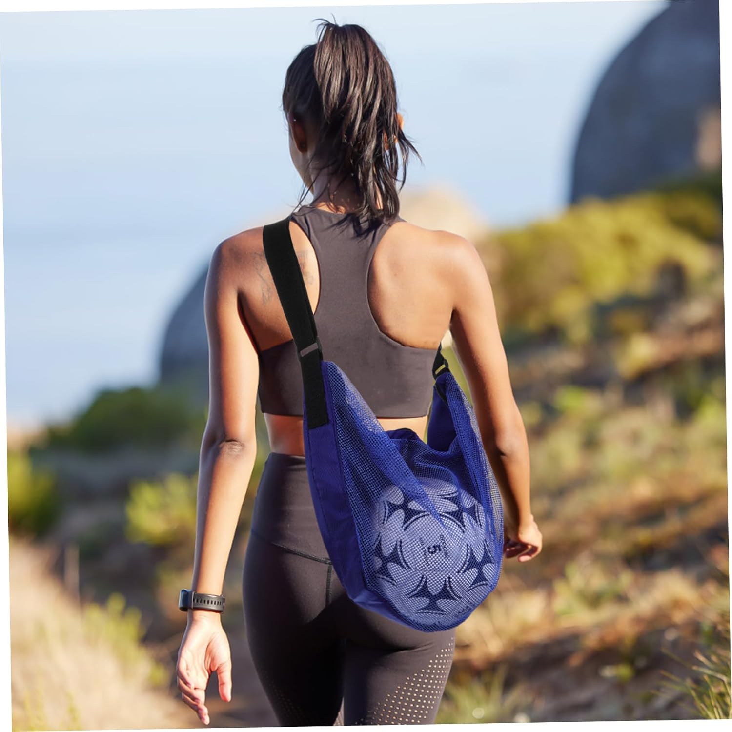 BESPORTBLE Multi-Functional Sports Bag Mesh Pockets for Basketball Soccer and Volleyball Portable Design Crossbody and Backpack Carry Options for Organizing Sports Equipment