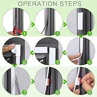 Vista 7 de Pantalla Magnética Ajustable para Ventana de Reemplazo - Personalizable 48" x 44" DIY Malla Blanca de Fibra de Vidrio con Marco Blanco, Ajuste