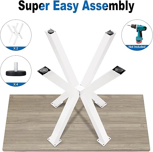 Miniatura 7 de HighFree 2 patas de metal para mesa de café, patas decorativas para muebles, patas de mesa de comedor de hierro resistente, patas de mesa de hierro