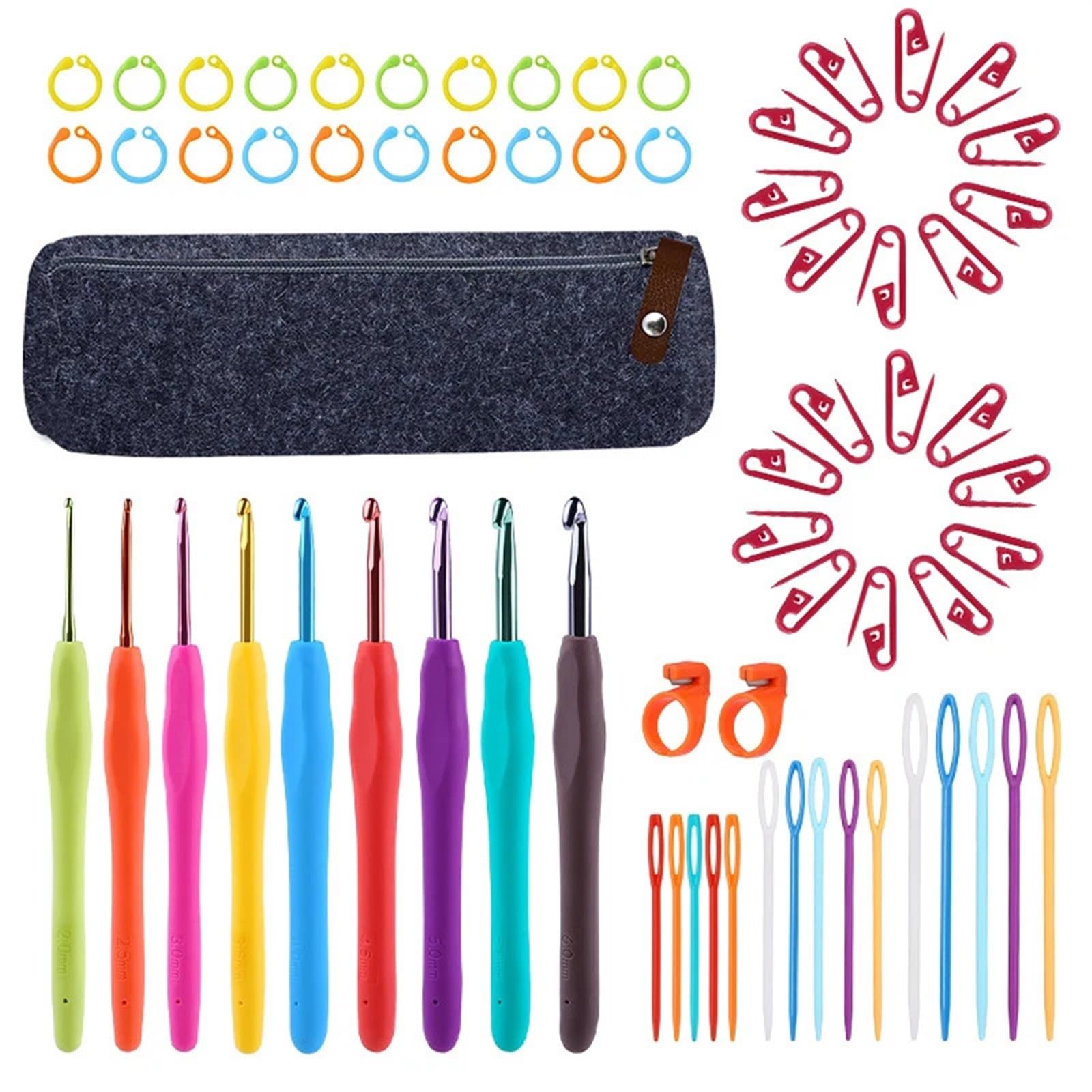 Hooks, Crochet Hooks Set Soft Handle Weave Knitting Needles Kit Needle