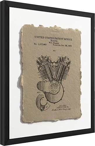 Chancertons Harley Davidson - Arte de pared para motocicleta, impresión flotante, decoración de Harley Davidson, motor, arte de motocicleta, regalo