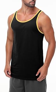 DemucyMen’s Muscle Tank Top Athletic Sleeveless Shirt Breathable Cotton/Polyester Blend for Gym and Casual Wear