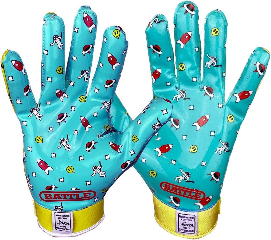 Battle Sports Alien Ultra-Stick Football Receiver Gloves for Youth and Adults : Sports & Outdoors