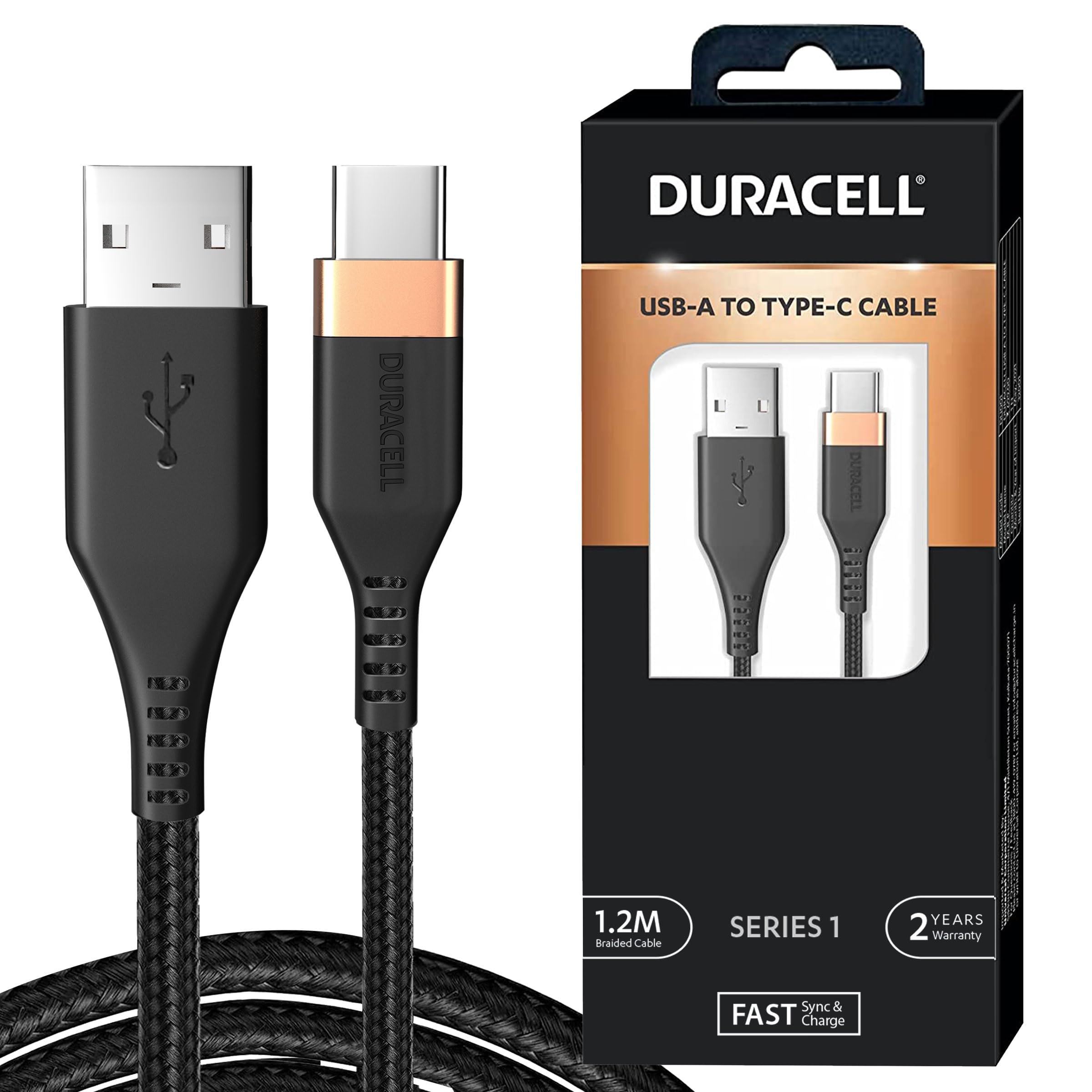 Duracell Usb-A To Type C, 65W Braided Sync&Fast Charging Cable, 3.9 Feet(1.2M), Qc 2.0/3.0 Ultra Fast Charging, For Samsung, Mi, Realme, Oppo, One Plus, Seamless Data Transmission, Series 1,Black (B0BCQJDX5G) Amazon Price History, Amazon Price Tracker
