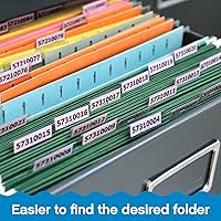 Vista 4 de 200 pestañas autoadhesivas insertables de 2 pulgadas con insertos imprimibles con etiquetas para carpetas de archivos, índice de plástico adhesivo