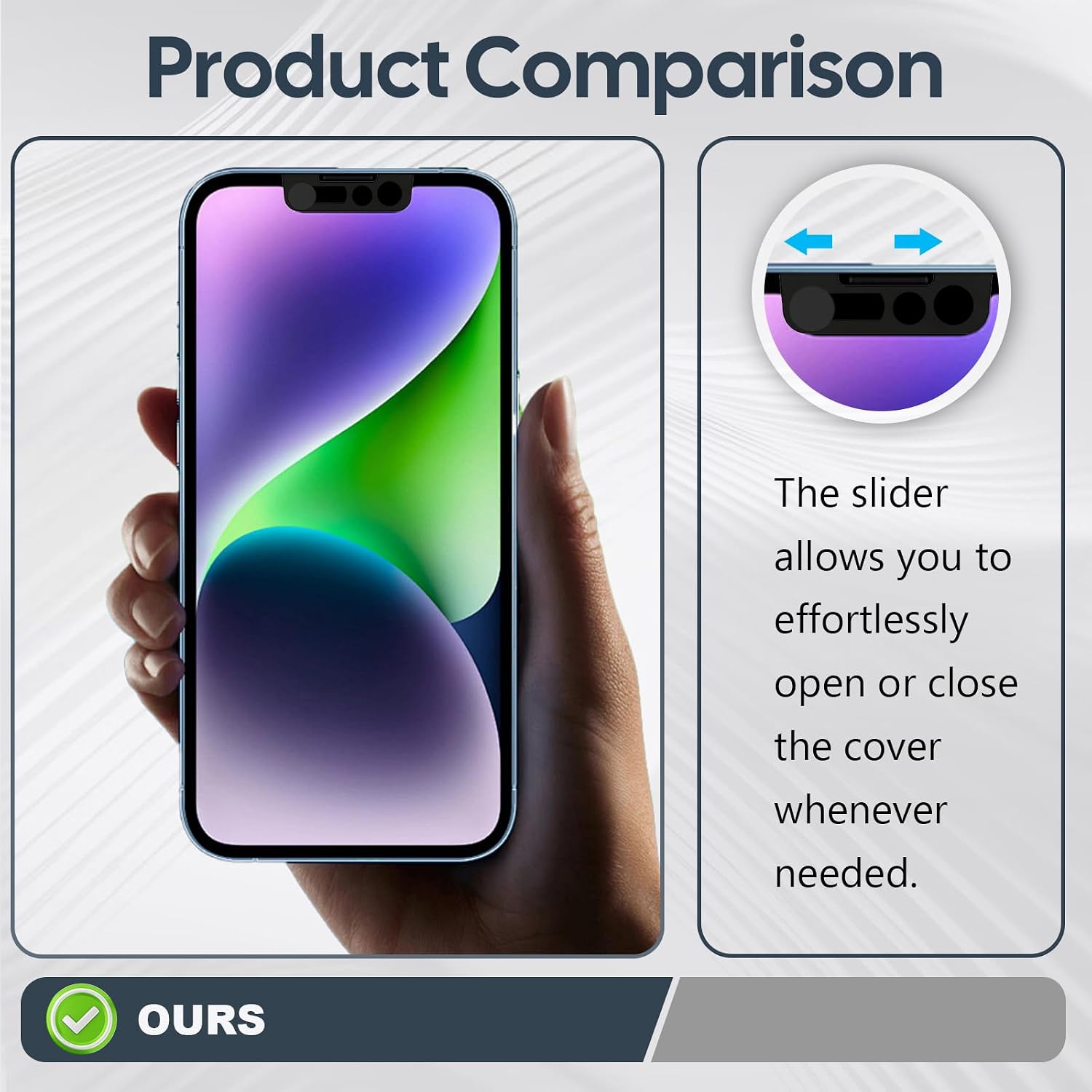 Front Camera Covers Compatible with iPhone 13/13 Mini / 13 Pro /13 Pro Max | Lens Protector,Camera Blocker for Privacy and Safety | 2Pack Black