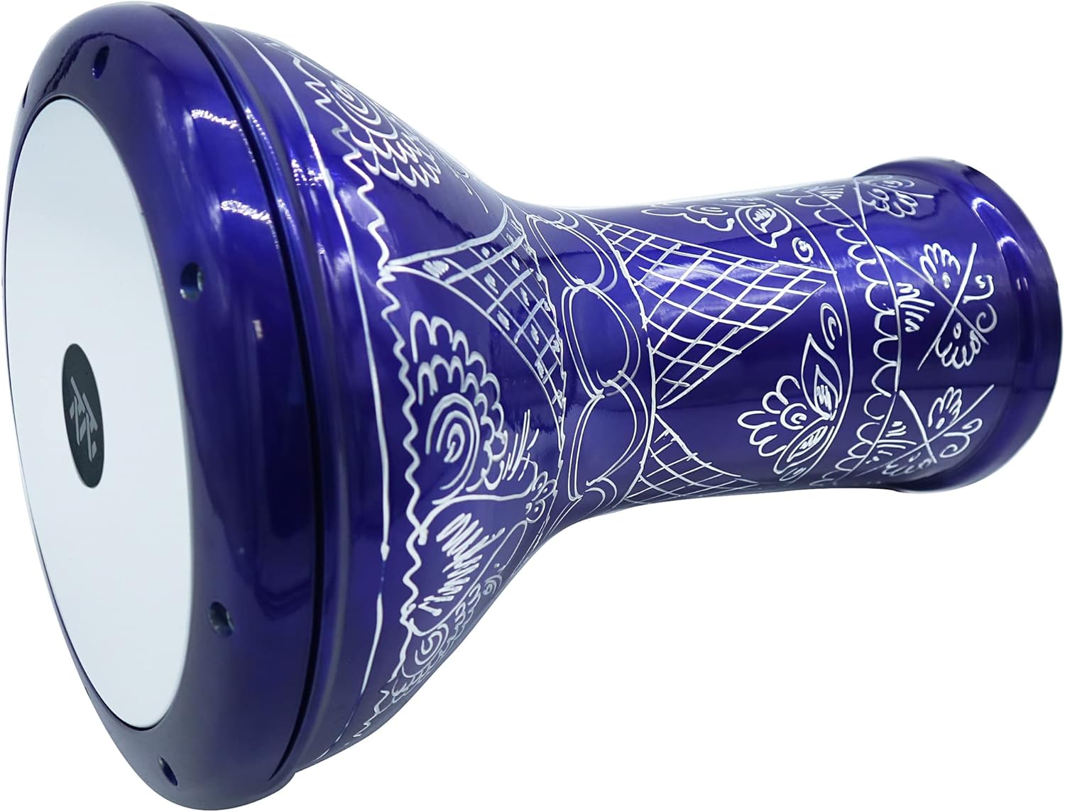 The 17'' Wave Zaza Percussion Egyptian Style Darbuka Doumbek (Blue - Engraved)