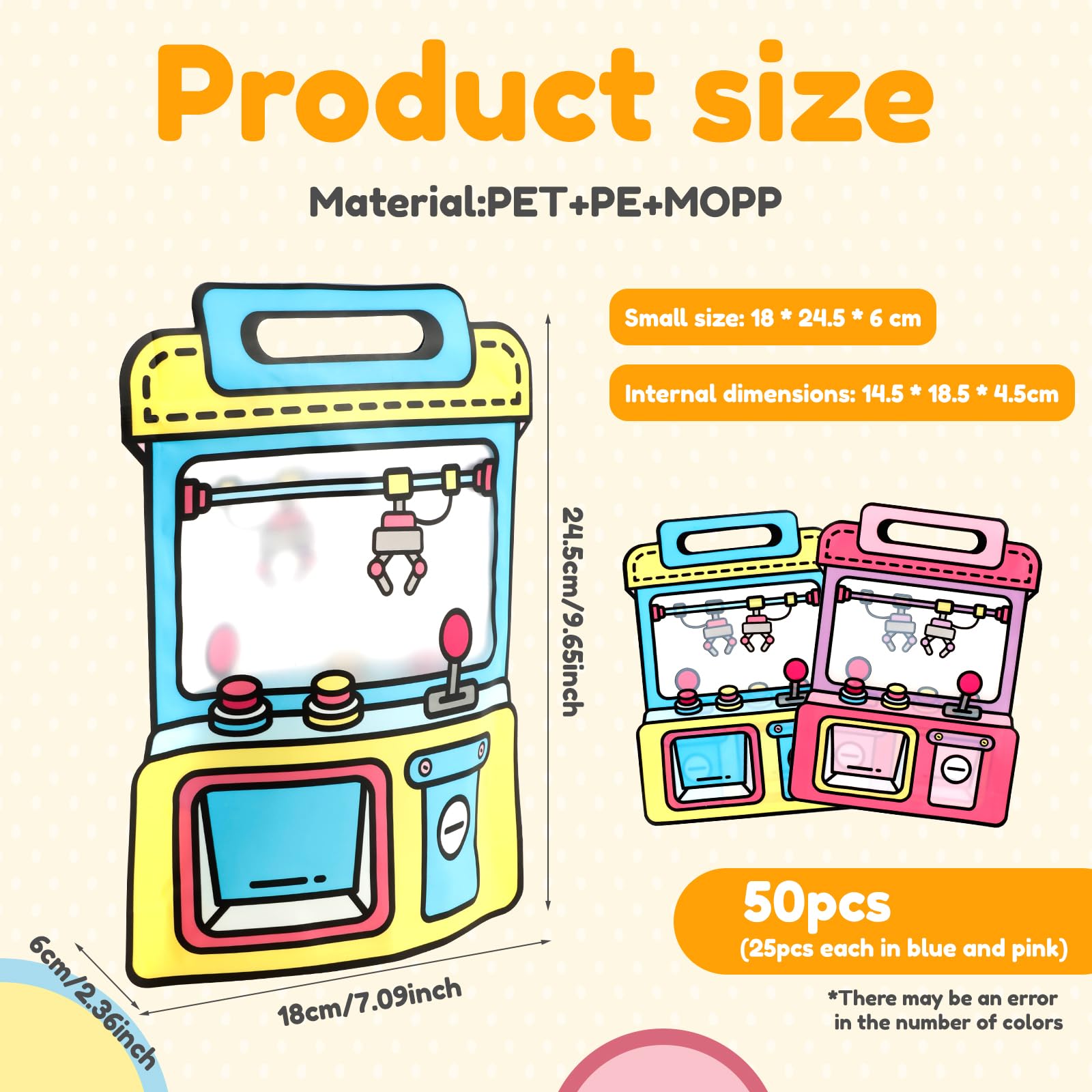 50Pcs Gift Bags with Handles Kids Party Bags Goodie Bag Plastic Candy Cookie Storage Packaging Seal Party Favor Bag for Candy Snacks Birthdays,Weddings, Sweets, Christmas, Baby Showers(18x24.5x6 CM) - Image 2