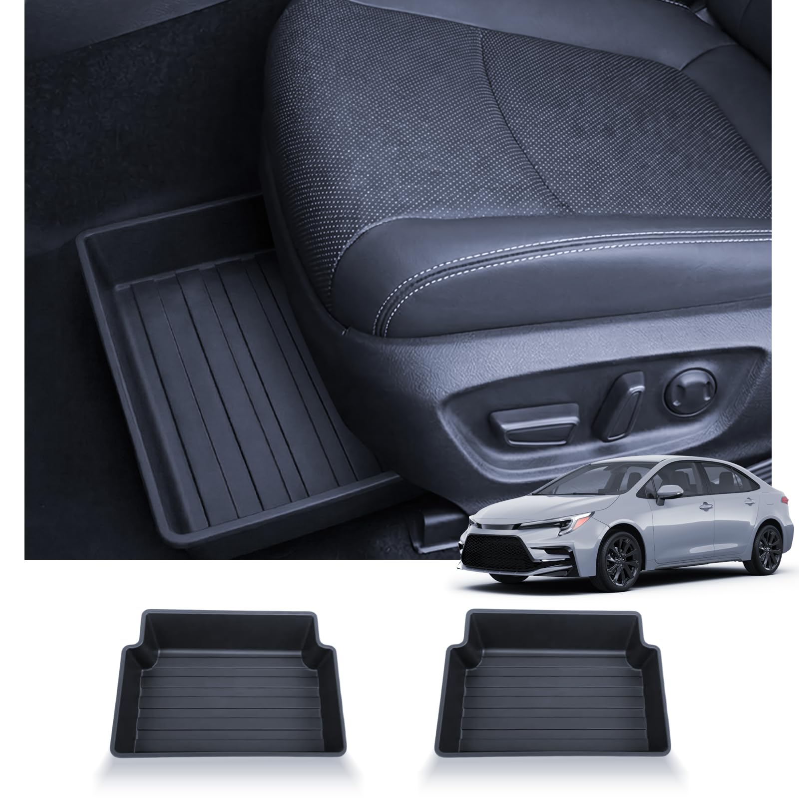 2 unidades organizador de sillas para Toyota Corolla 2025-2026 E210, caja de almacenamiento debajo del asiento delantero, bolsillo oculto, Corolla Fach Sedan Hatchback Touring Sports Accesorios