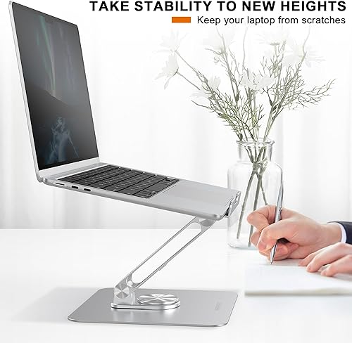 Miniatura 8 de Soporte ajustable para laptop con base giratoria de 360, elevador portátil para laptop, soporte plegable para laptop, elevador ergonómico para