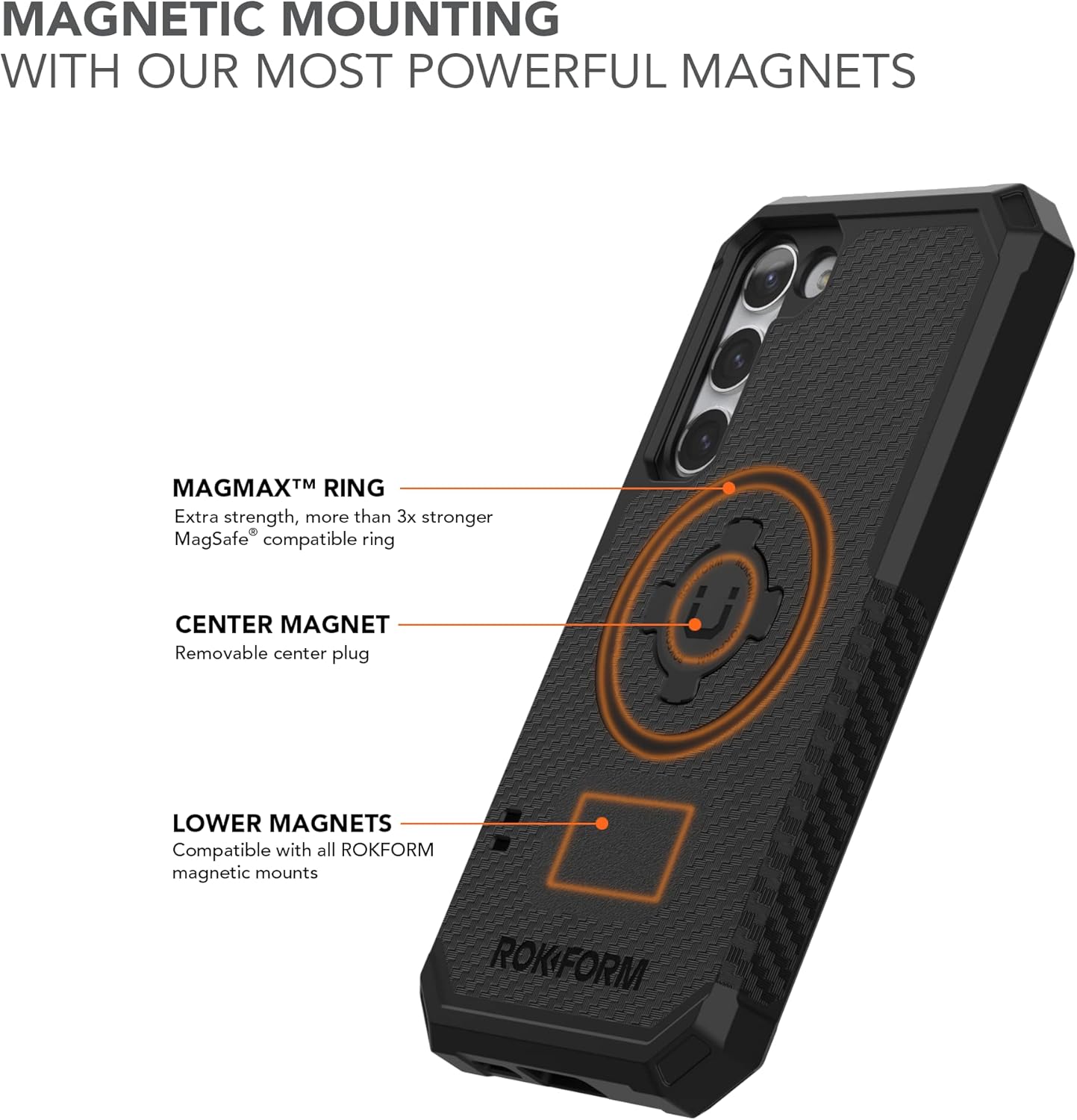 Rokform - Galaxy S23 Plus Rugged Case + Magnetic Swivel Dash Mount