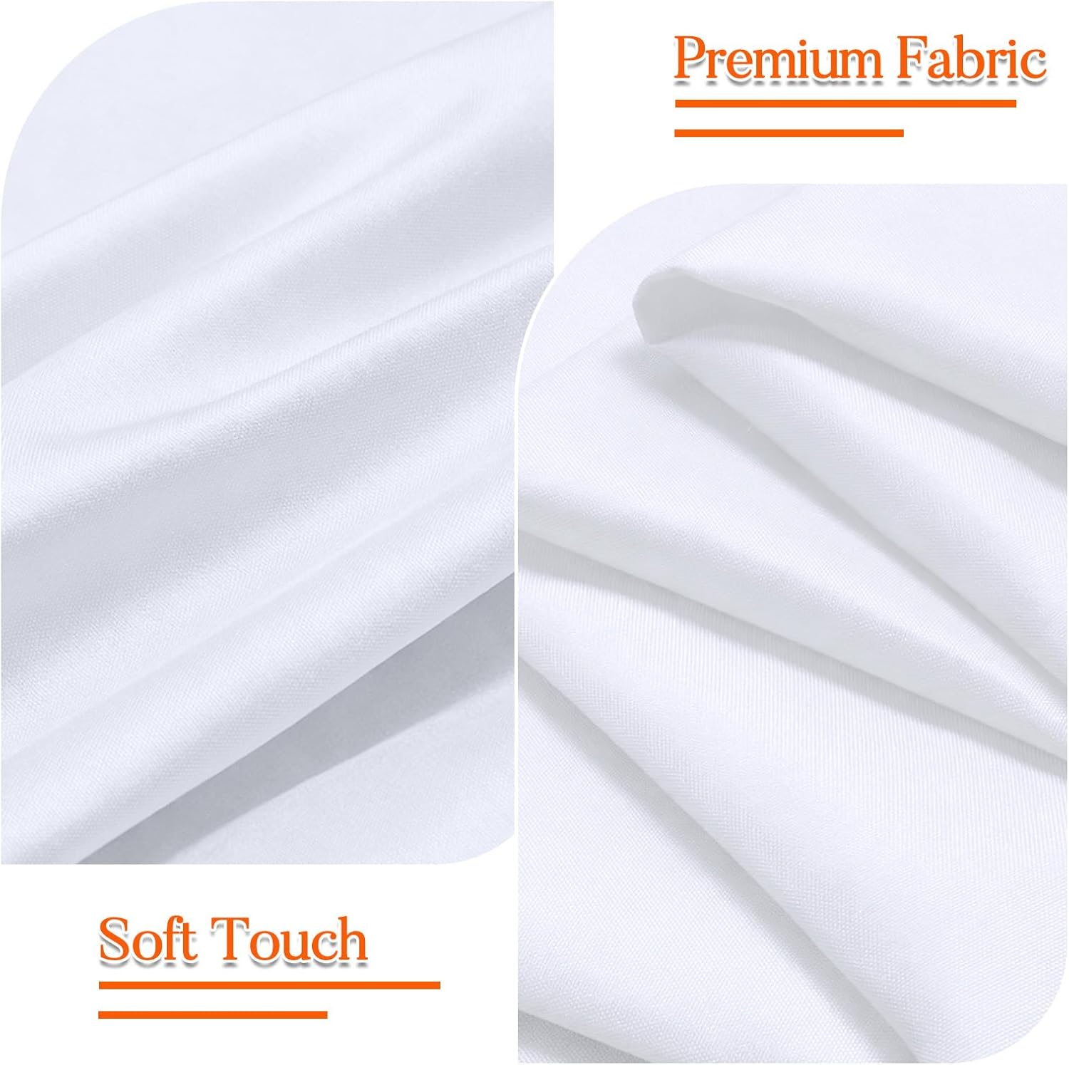 10 Pack White Table Cloth Rectangle 60x126 Inch Rectangular Tablecloths for 6 Foot Tables, Wrinkle Resistant Washable White Tablecloth Polyester Fabric Table Covers for Party Banquet Wedding Buffet