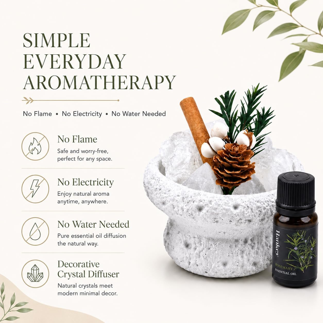 Aromatherapy Diffuser Set Passive Essential Oil Diffusers - White