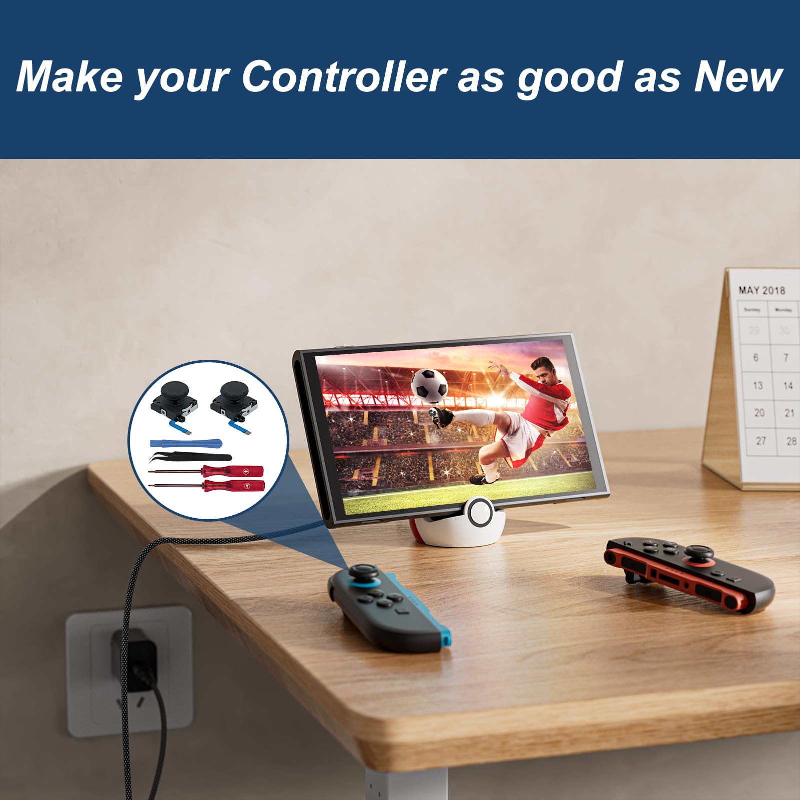 6 Piezas Switch Joystick Reemplazo, 3D Analog Joycon Joystick para NS Switch Switch OLED Switch Lite con Kit de Herramientas de Reparación Compatible con Joystick Dañado Fallado No apto para Switch 2 — view 6