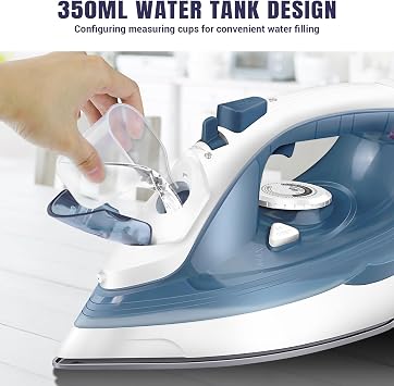 Steam Generator Iron Steam Iron,Powerful Mini Iron 2400W with 5 Steam Modes,Vertical Steam,Steam Shot 40g Continuous Steam with Self-Cleaning&350ML Water Tank for Blouses,Suit,Curtains