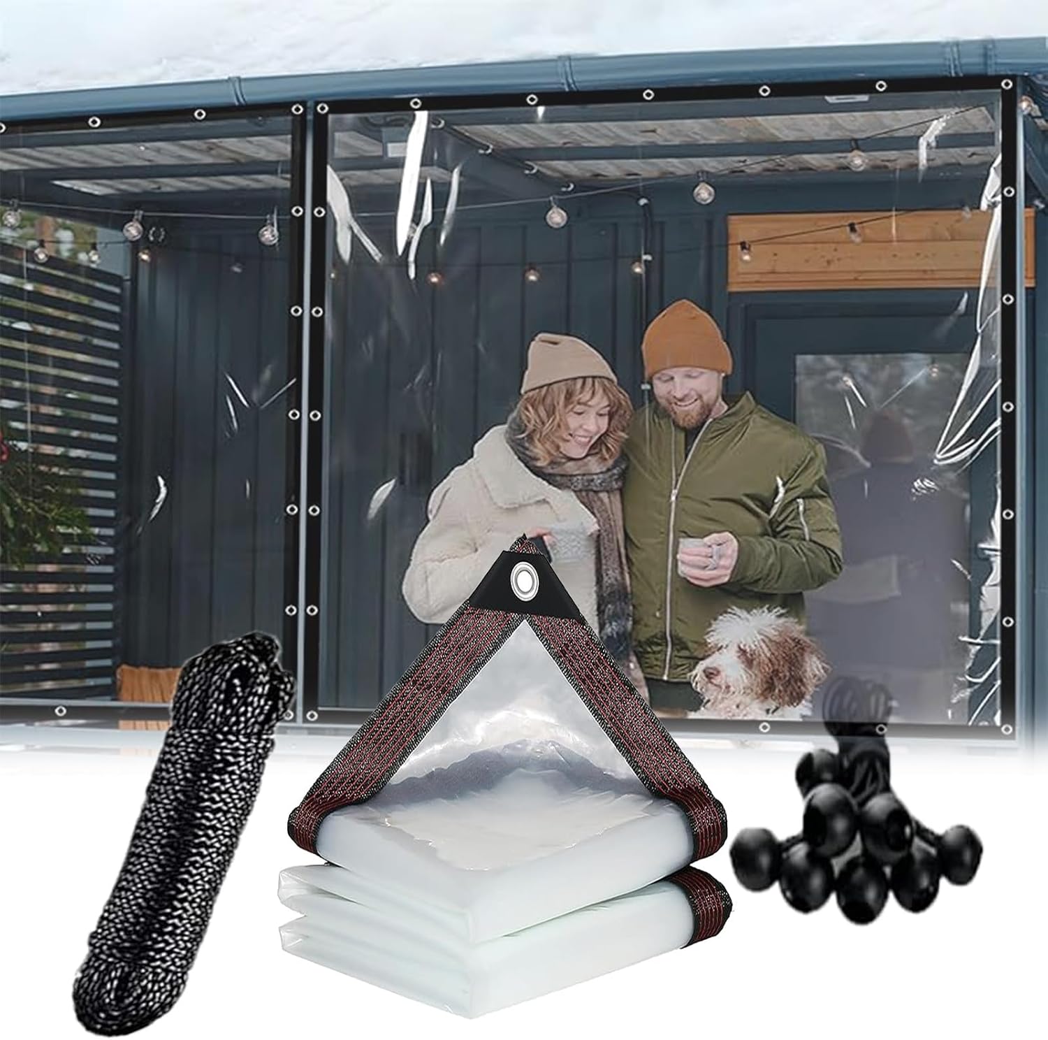 Rainproof Clear Vinyl Tarp with Grommets for Greenhouse Plant Chicken Coop