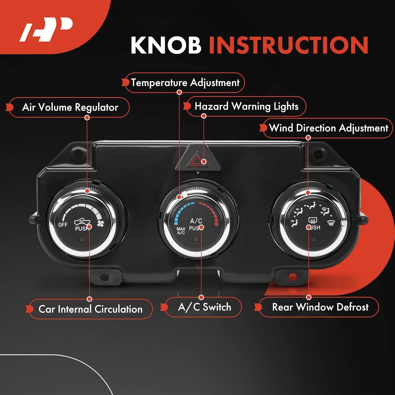 A-Premium Heater Climate Control Panel Module Compatible with Ram 1500 2014-2018, 3500 2014-2018, 1500 Classic 2019-2022