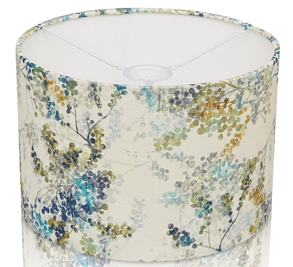 Furniture Checklist Multi New Fibre Naturelle Giverny Floral Lampshade - Camille Pervenche Drum Ceiling Light/Table Lamp Shade 8''(20Cm), 10''(25Cm), 12''(30Cm), 14''(35Cm), 16''(40Cm) (8''(20Cm) Diameter Ceiling Lampshade)