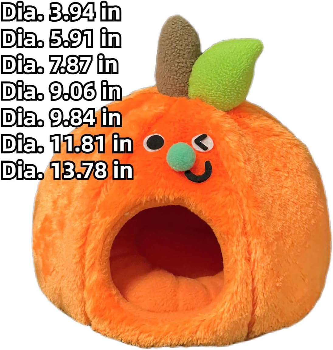 Guinea Pig Bed Hideouts Warm Small Animal Pet Beds Orange Hamster Bed House Accessories for Guinea Pig Chinchilla Hedgehog Hamster (Dia. 13.78 in)