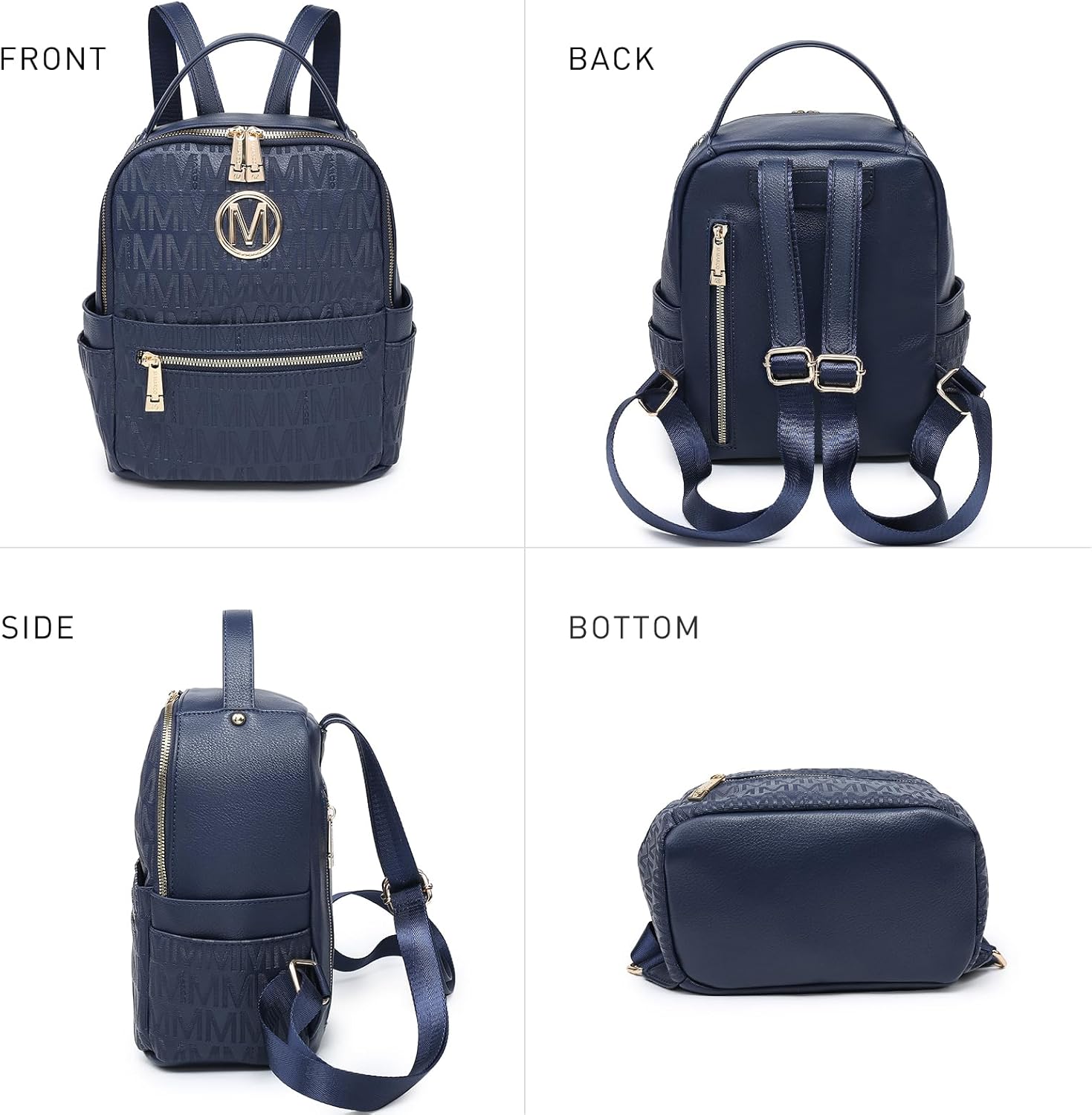 MKP Small Backpack Purse for Ladies Women Fashion Multi Pockets Daypacks with Front Zip Pocket - Image 4