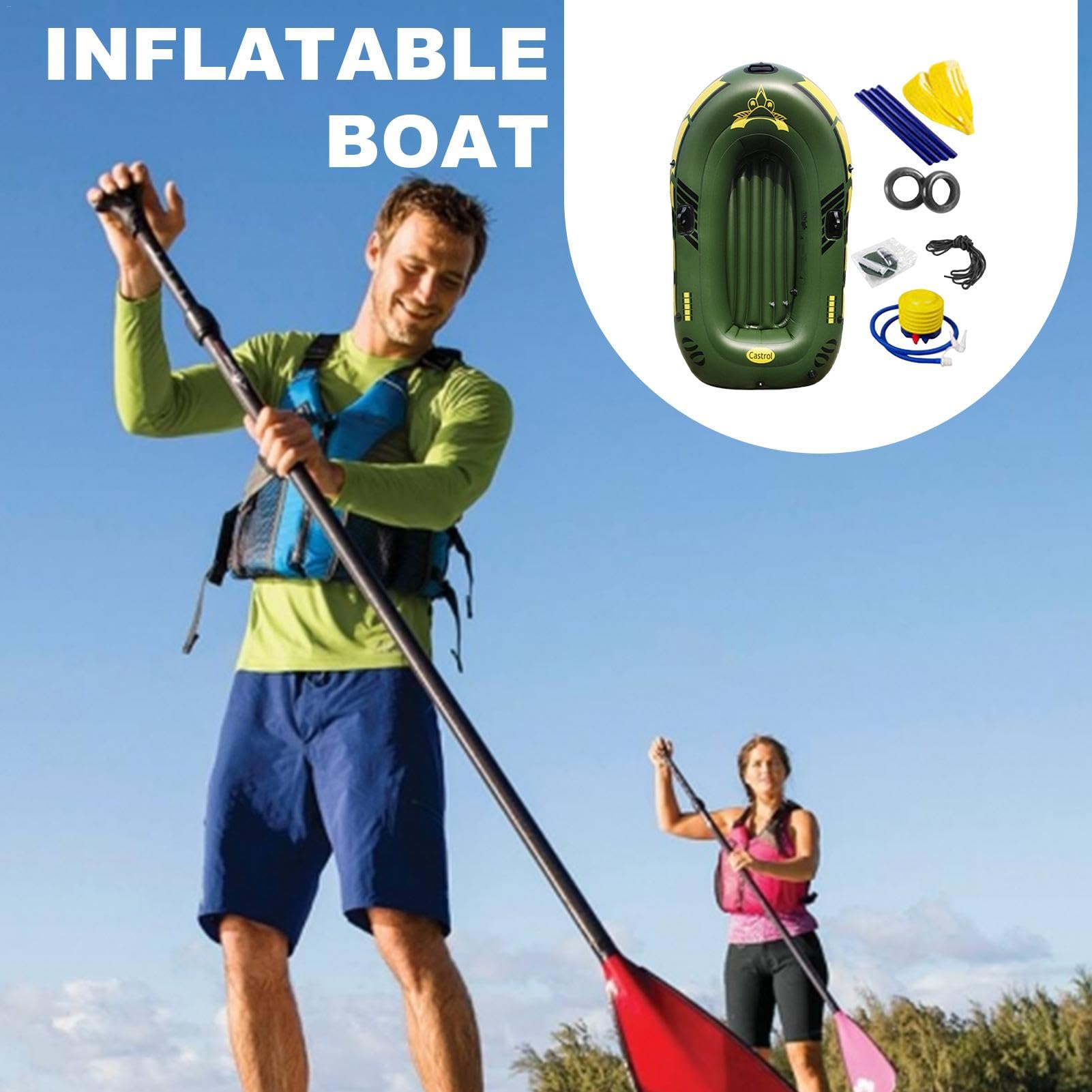 Aufblasbare Boote, 2/3 Personen, aufblasbares Boot, Raftingboot – Schwimmboot für Wassersport, 2 Personen/3 Personen, Tourenkajak, tragbares Boot, aufblasbares Boot, PVC-Challenger-Schlauchboot