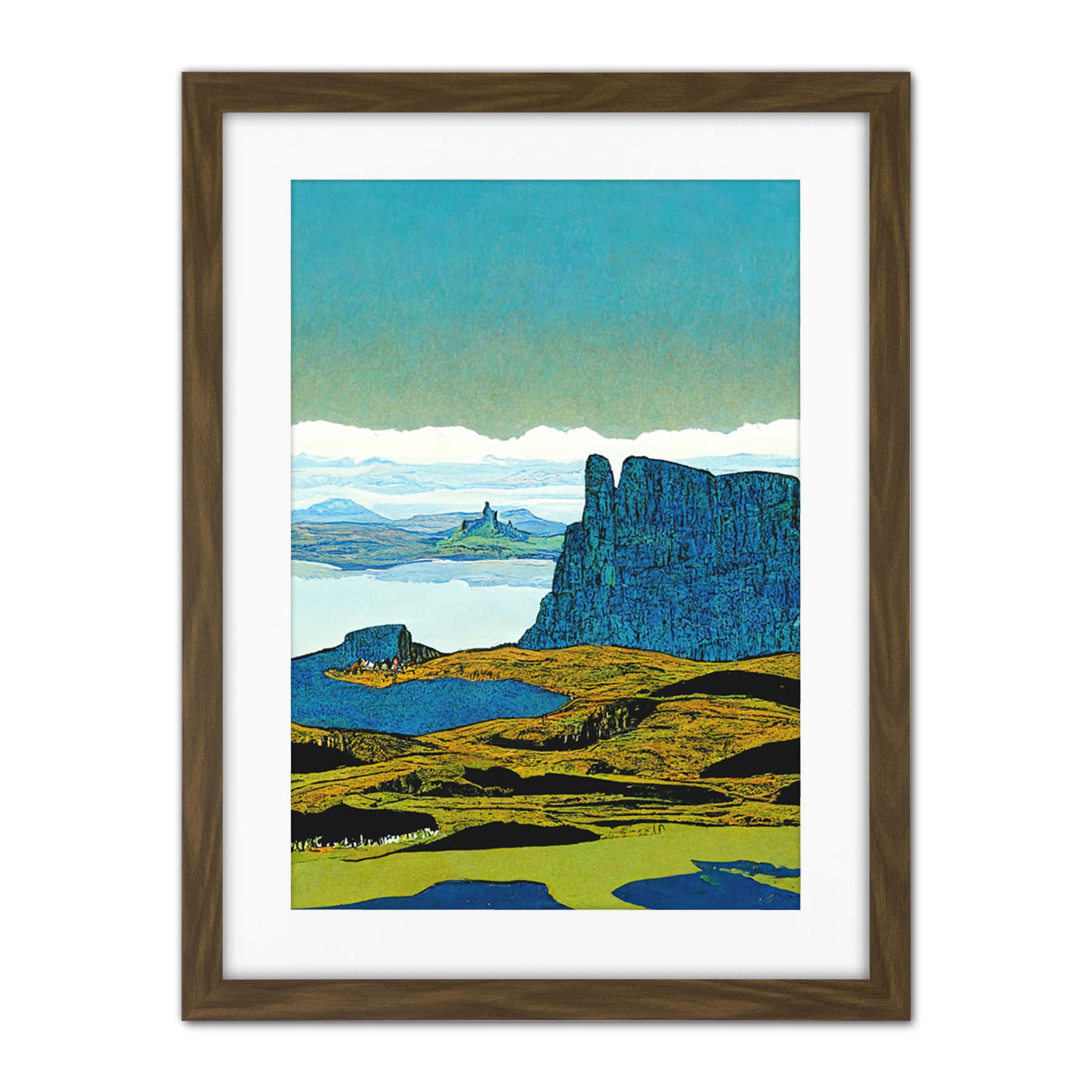 Doppelganger33 LTD The Storr Isle Of Skye Scottish Landscape Artwork Framed Wall Art Print 18X24 Inch