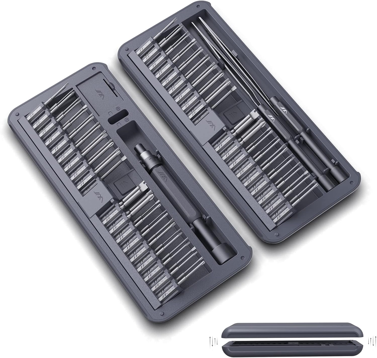 JIMIHOME Precision Screwdriver Set with Tweezers Repairing Magnetic Screwdriver Kit of 80 Pieces SNAP to GO Precision Repair Tools with Bits for Electronics PC Laptop Tablet Repair DIY