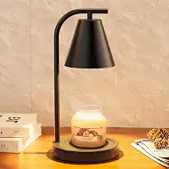 Hong-in Candle Warmer Lamp - with Timer & Dimmer, Modern Home Decor House Warming Gifts Wax Melt Warmer for Jar Candles, Cozy Birthday Gift for Women Mom (Black)