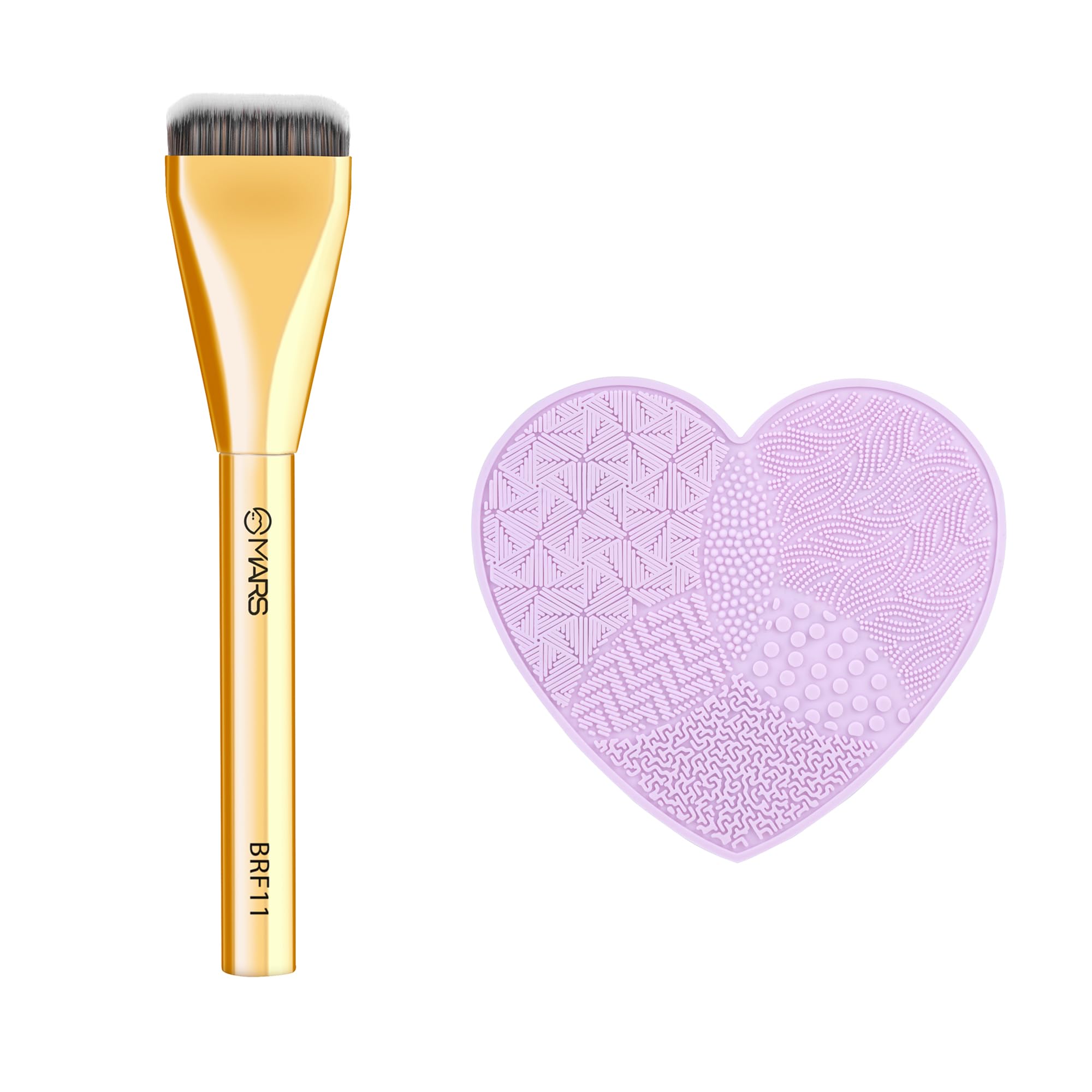 MARS Makeup Brush & Cleaner Combo | Ultra Thin Foundation Blending Brush + Silicone Brush Cleaning Pad | Flawless Application & Easy Cleaning-picture-30