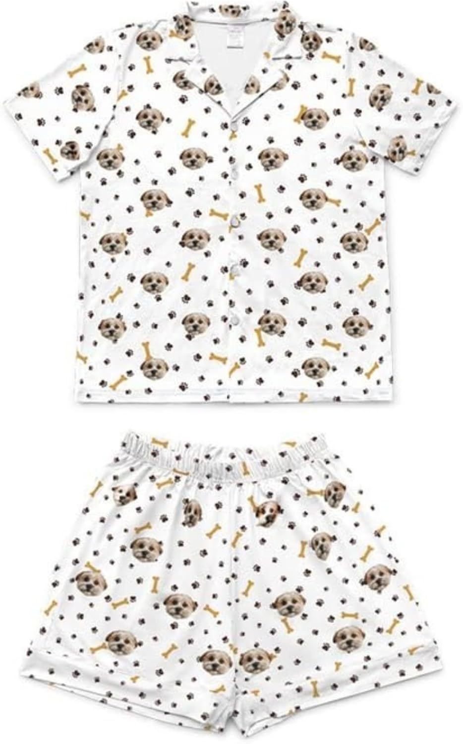 Cuddle Clones Adult Custom Pet Face Pajamas Short Sleeve Set Parent - Set 1 Pet