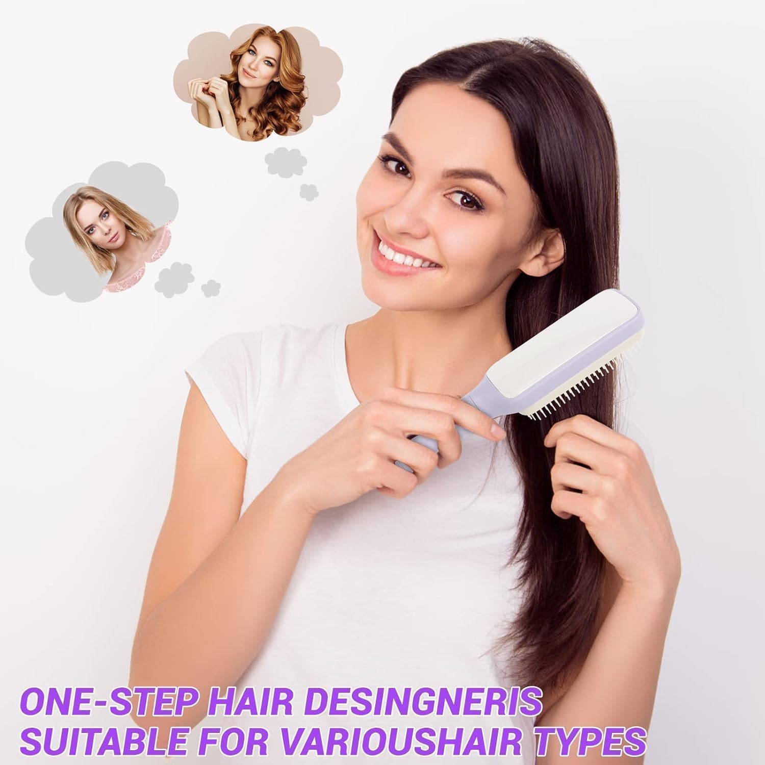 SANTALON Retractable Hair Brush with Self-Cleaning Bristles – 4-in-1 Anti-Static Comb with Ergonomic Handle | Detangles Wet & Dry Hair, Gentle Scalp Massage, Easy to Clean | Hair Brush for Women & Men 4
