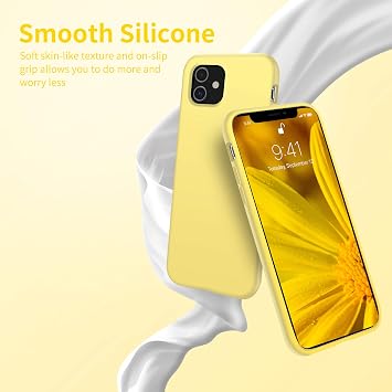 OTOFLY Compatible with iPhone 11 Case,ultra slim fit iPhone case liquid silicone gel cover with full body protection anti-scratch shockproof case,Yellow