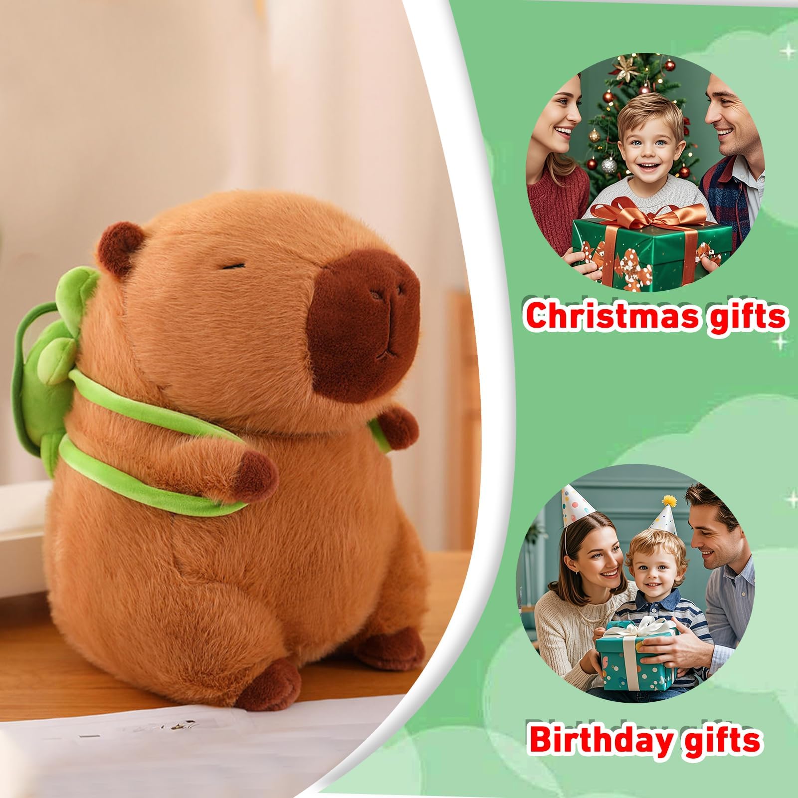 Capybara Peluche Capybara De 23 Cm - Doudou Avec Tortue - Adorable